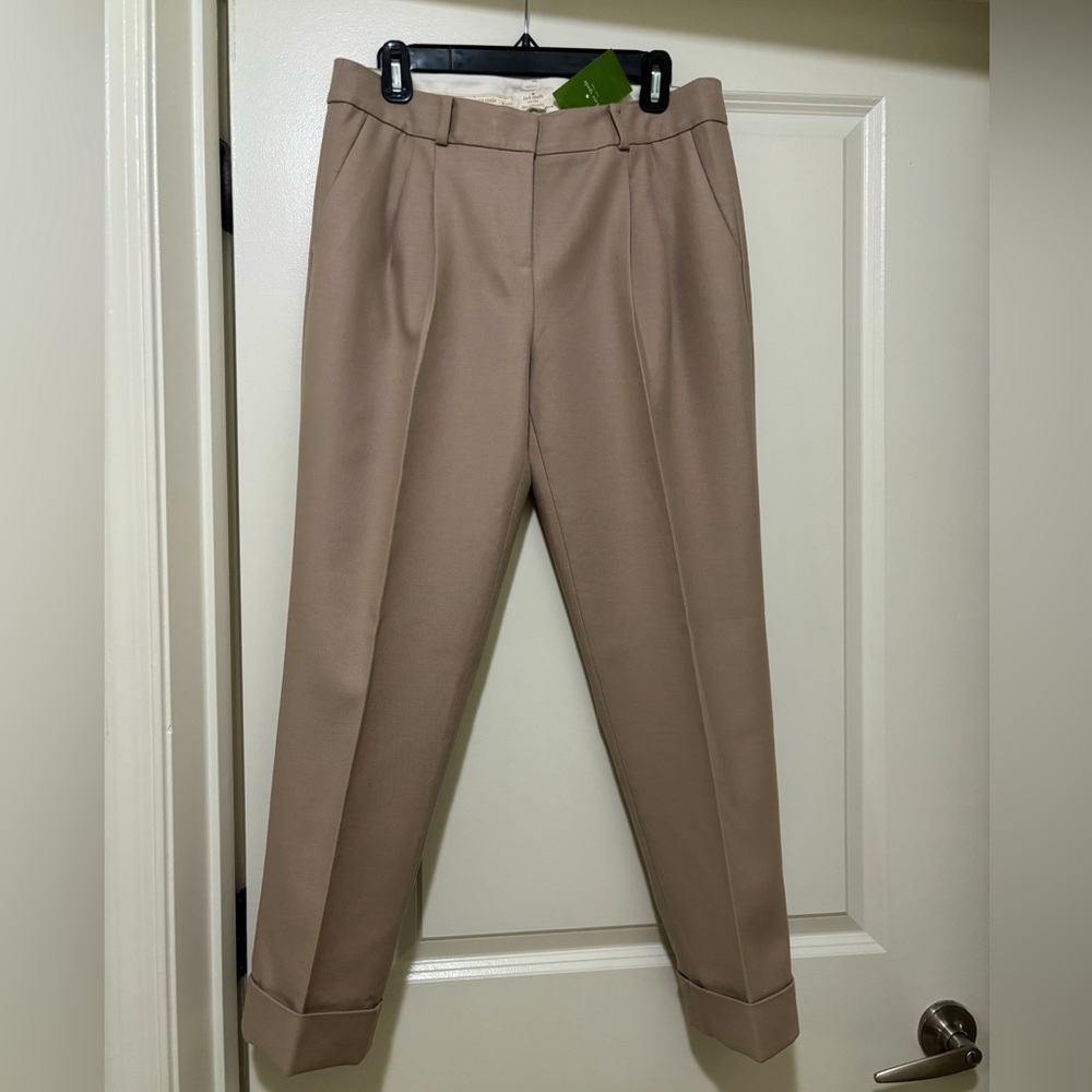 Kate Spade Pleated Cotton Twill Trouser